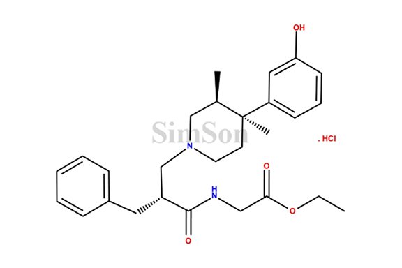 Ethyl 2-((S)-2-benzyl-3-((3R,4R)-4-(-3-hydroxyphenyl)-3,4-dimethylpiperidin-1yl)propanamido)acetate hydrochloride