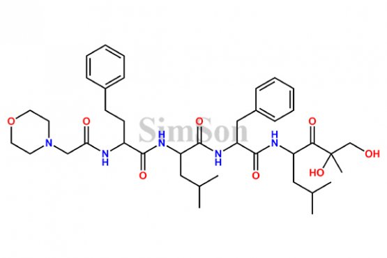 N-(1-((1,2-dihydroxy-2,6-dimethyl-3-oxoheptan-4-yl)amino)-1-oxo-3-phenylpropan-2-yl)-4-methyl-2-(2-(2-morpholinoacetamido)-4-phenylbutanamido)pentanamide