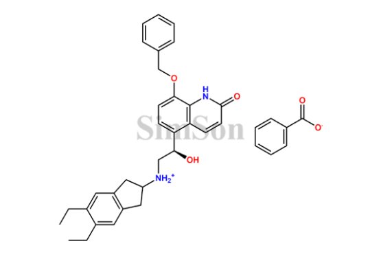 (R)-N-(2-(8-(benzyloxy)-2-oxo-1,2-dihydroquinolin-5-yl)-2-hydroxyethyl)-5,6-diethyl-2,3-dihydro-1H-inden-2-aminium benzoate