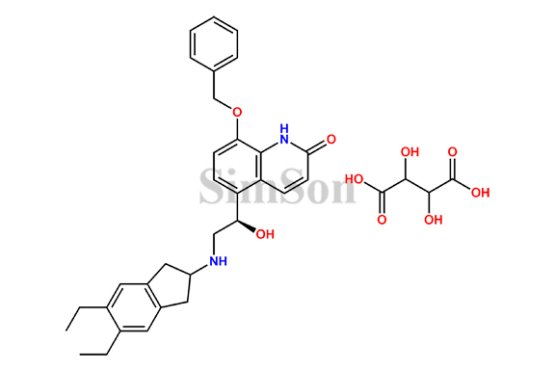 (R)-8-(benzyloxy)-5-(2-((5,6-diethyl-2,3-dihydro-1H-inden-2-yl)amino)-1-hydroxyethyl)quinolin-2(1H)-one 2,3-dihydroxysuccinate