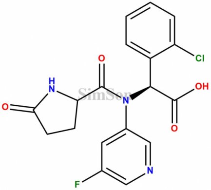 (2S)-2-(2-chlorophenyl)-2-(N-(5-fluoropyridin-3-yl)-5-oxopyrrolidine-2-carboxamido)acetic acid