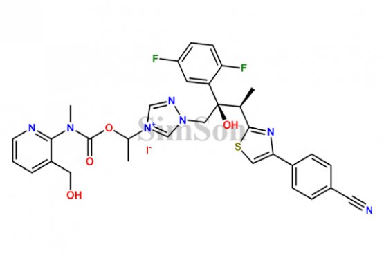 1-((2R,3R)-3-(4-(4-cyanophenyl)thiazol-2-yl)-2-(2,5-difluorophenyl)-2-hydroxybutyl)-4-(1-(((3-(hydroxymethyl)pyridin-2-yl)(methyl)carbamoyl)oxy)ethyl)-1H-1,2,4-triazol-4-ium iodide