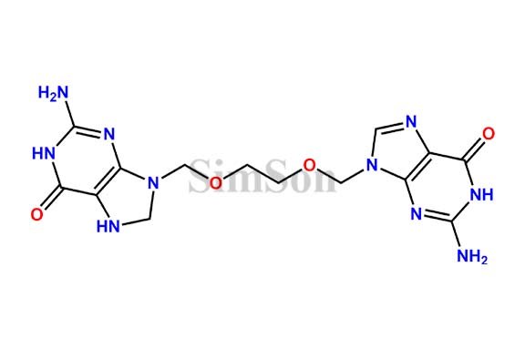 2-Amino-9-((2-((2-amino-6-oxo-1,6,7,8-tetrahydro-9H-purin-9-yl)methoxy)ethoxy)methyl)-1,9-dihydro-6H-purin-6-one