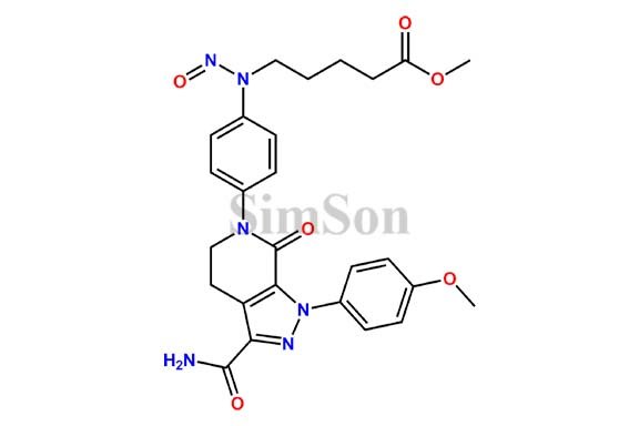 Methyl5-((4-(3-carbamoyl-1-(4-methoxyphenyl)-7-oxo-1,4,5,7-tetrahydro-6H-pyrazolo[3,4-c]pyridin-6-yl)phenyl)(nitroso)amino)pentanoate
