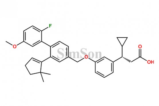 (S)-3-Cyclopropyl-3-(3-((2-(5,5-dimethylcyclopent-1-en-1-yl)-2`-fluoro-5`-methoxy-[1,1`-biphenyl]-4-yl)methoxy)phenyl)propanoic acid