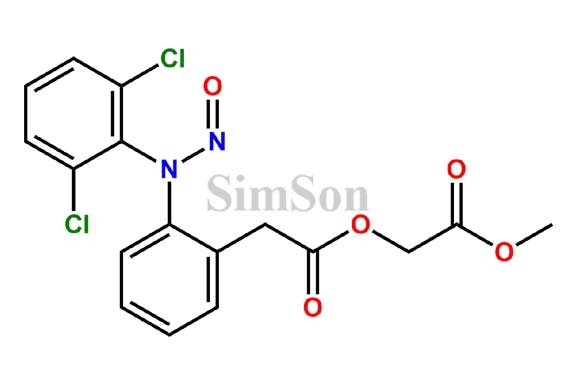 2-methoxy-2-oxoethyl2-(2-((2,6-dichlorophenyl)(nitroso)amino)phenyl)acetate