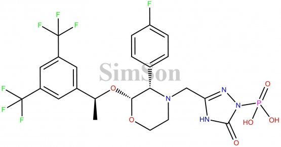 (3-(((2R,3S)-2-((S)-1-(3,5-bis(trifluoromethyl)phenyl)ethoxy)-3-(4-fluorophenyl)morpholino)methyl)-5-oxo-4,5-dihydro-1H-1,2,4-triazol-1-yl)phosphonic acid