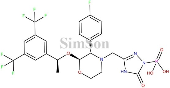 (3-(((2S,3S)-2-((S)-1-(3,5-bis(trifluoromethyl)phenyl)ethoxy)-3-(4-fluorophenyl)morpholino)methyl)-5-oxo-4,5-dihydro-1H-1,2,4-triazol-1-yl)phosphonic acid