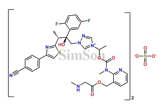 1-{(2S,3R)-3-[4-(4-Cyanophenyl)-1,3-thiazol-2-yl]-2-(2,5-difluorophenyl)-2-hydroxybutyl}-4-[(1RS)-1-({methyl[3-({[(methylamino)acetyl]oxy}methyl)pyridin-2-yl]carbamoyl}oxy)ethyl]-1H1,2,4-triazol-4-ium monosulfate