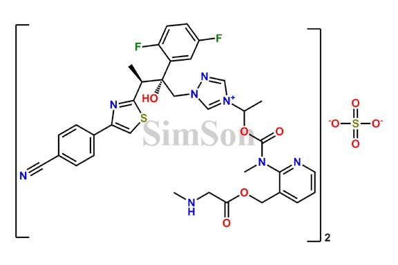 1-{(2R,3S)-3-[4-(4-Cyanophenyl)-1,3-thiazol-2-yl]-2-(2,5-difluorophenyl)-2-hydroxybutyl}-4-[(1RS)-1-({methyl[3-({[(methylamino)acetyl]oxy}methyl)pyridin-2-yl]carbamoyl}oxy)ethyl]-1H1,2,4-triazol-4-ium monosulfate